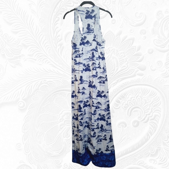 Tommy Bahama Dresses & Skirts - NWOT! Tommy Bahama White Racerback Maxi Dress Blue Island Themed Designs 